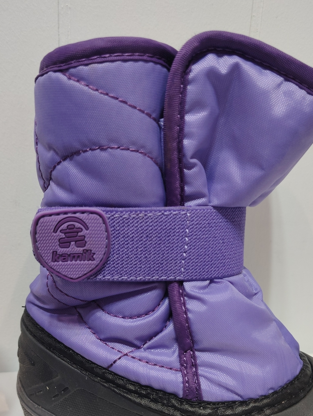 Kamik Snowbug 5 Purple Kids Snow Boots with Black Faux Fur Lining Size 10 - Picture 2 of 6
